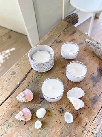 Pure Origin Tea Light Bundle - Spearmint - Soft Arctic White Vessel
