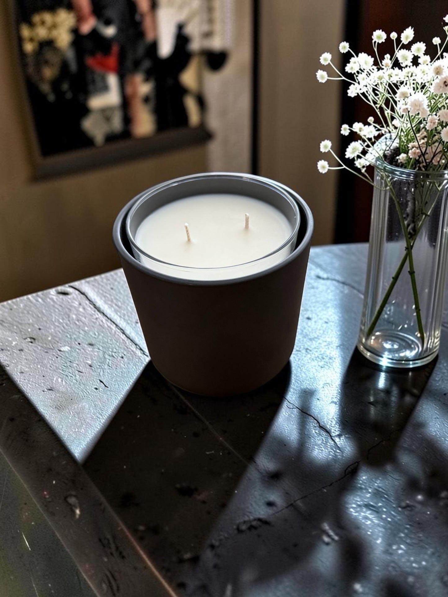 Signature black matte vessel with insert - Citrus Blossom