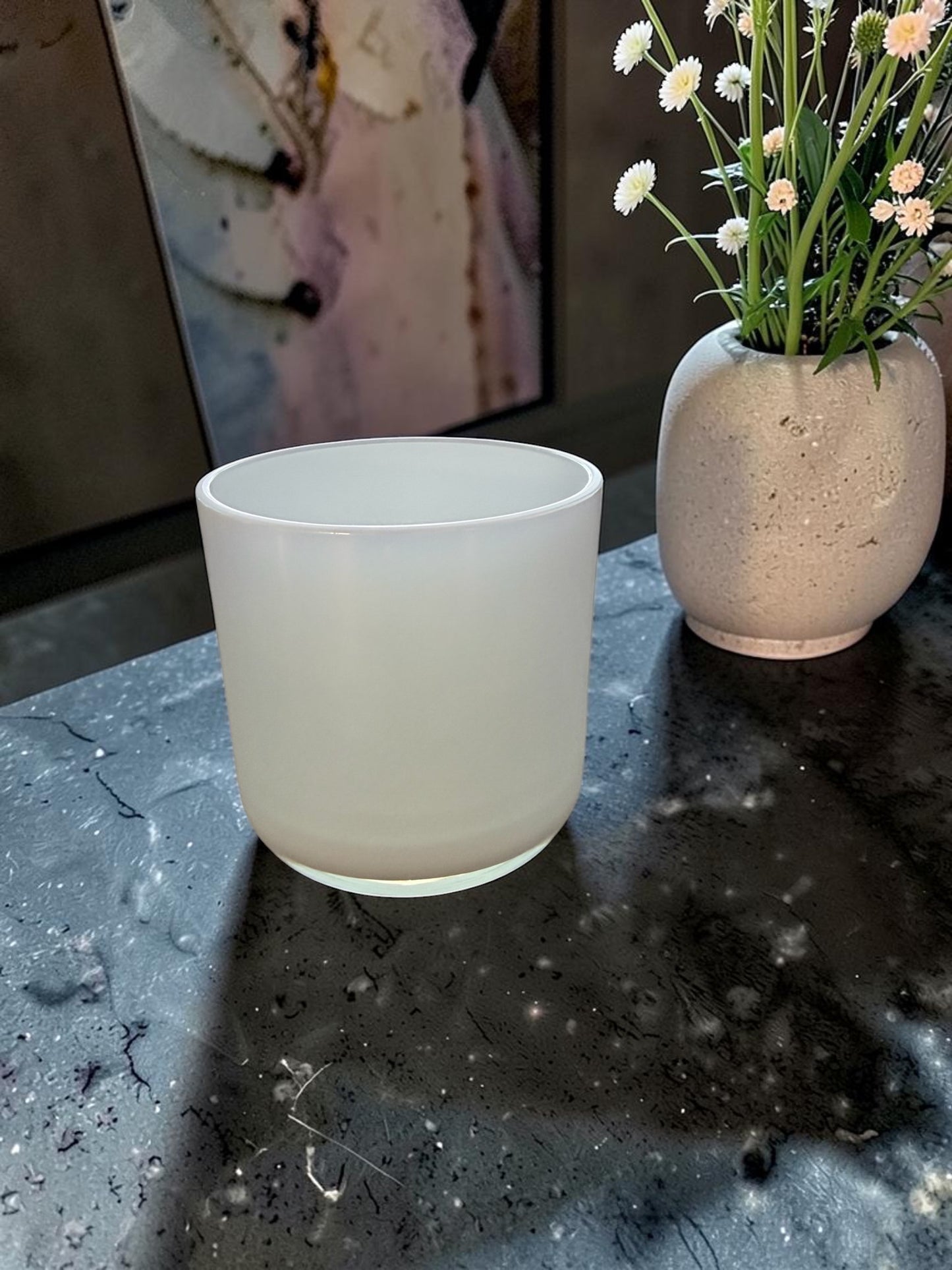 Signature white iridescence vessel with insert - Citrus Blossom