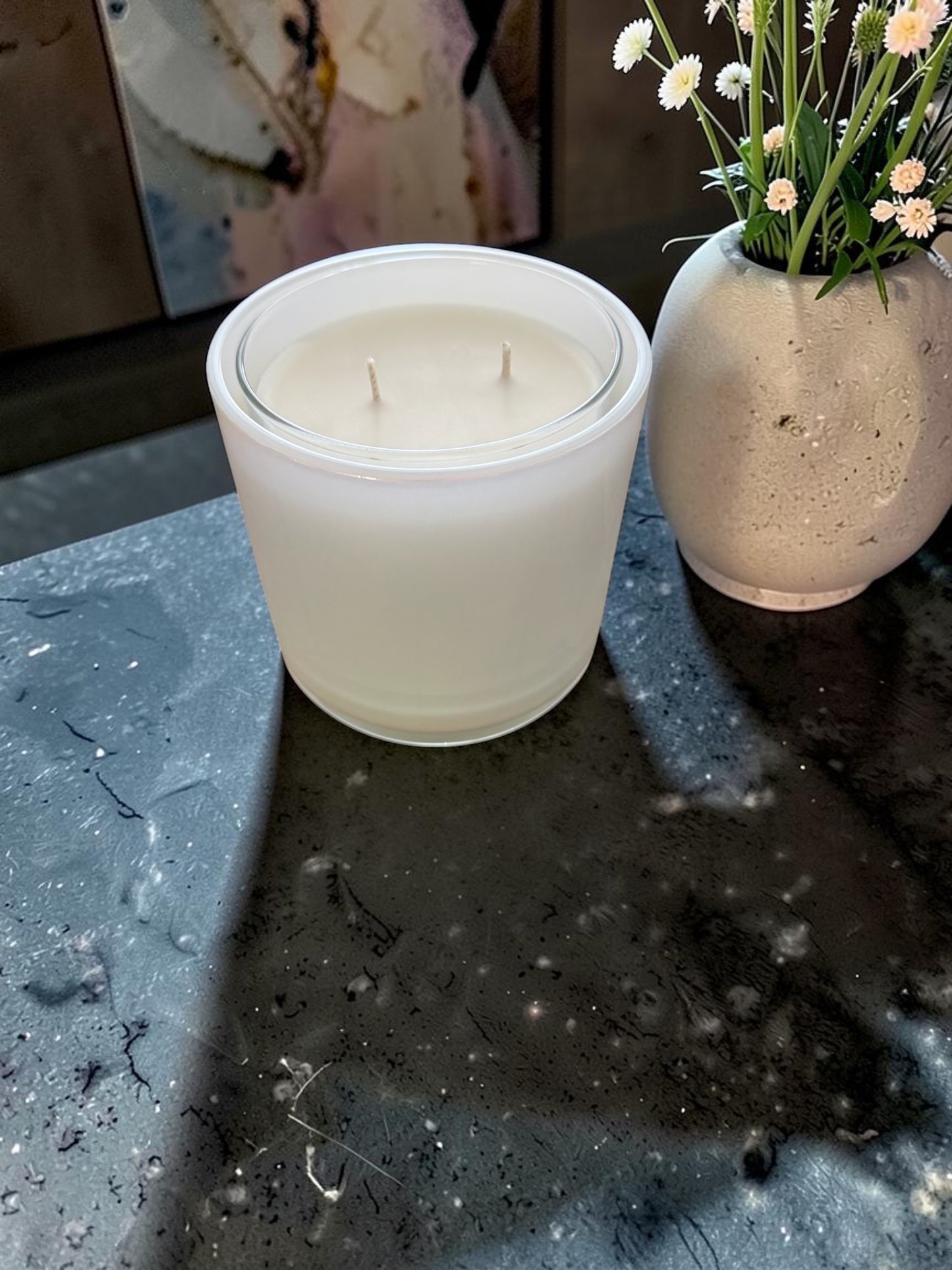 Signature white iridescence vessel with insert - Citrus Blossom